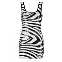 Deep U Neckline Sequin Zebra Pattern Women's Dresses(1801BA010-0741)