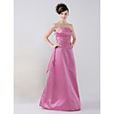 Empire Line Strapless Satin Floor-length Bridesmaid/ Wedding Party Dress (HSX113)