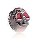 anillo cráneo ajustable con reloj