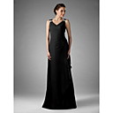 Sheath/ Column V-neck Floor-length Chiffon Matte Satin Mother of the Bride Dress