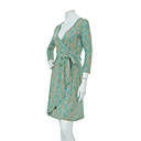 Printed Three-Quarter Sleeves OverLaped Jersey Women's Dresses(1801AL016-0737)