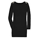 Tassel Badges Black Bodycon Dress Women's Dresses(1802BA3052-0737)