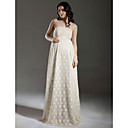 Sheath/ Column Empire Strapless Floor-length Lace Maternity Wedding Dress
