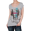 patrones únicos de manga corta cuello redondo de la mujer t-shirts (8502bc013-0736)