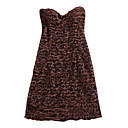 sin tirantes volantes patrones de vestidos de leopardo de las mujeres (1801bc004-0857)