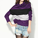 Cowl Neck Horizontal Stripes Bat Sleeves Women's Sweaters(1001BC104-0736)