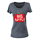 mangas cortas bordar única ronda t manzana escote de la mujer-shirts (4201bc011-0736)