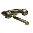 Two Handles Antique Bronze Wall-mount Kitchen Faucet (0571 -QL-3214AB01)