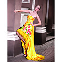 A-line Strapless Asymetrical Sleeveless Elastic silk-like satin Quick Delivery Dress (OFGC356)