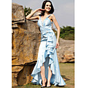 Trumpet/ Mermaid V-neck Asymetrical Sleeveless Elastic silk-like satin Quick Delivery Dress (OFGH0300)