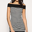 strisce off-spalla corta t-shirt maniche / donna t-shirt (ff-8502bd003-0497)