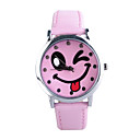 Cute  Pink Leather Band Wrist Watch