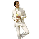 Single-Breasted 5 Button Non-vented Mandarin Lapel Wool Groom Wear/ Tuxedo/ Men's Suit Jacket and Pants(PMLFXZ0028)