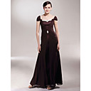 Sheath/Column Square Floor-length Satin And Chiffon Mother of the Bride Dress