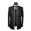 Single-Breasted 7 Button Non-vented Mandarin Lapel Wool Groom Wear/ Tuxedo/ Men's Suit Jacket and Pants (PMLFXZ0060)