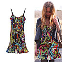 FASHION IDOLS Style / Colorful Printed Camisolen Neckline Dress / Women's Dresses (FF-1802BE021-0736)