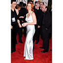 Cynthia Nixon gaine / colonne v-cou parole longueur manches en satin sexe et le costume de ville (fsl0770)