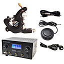 1 Handmade Tattoo Machine and Dual Output LCD Power Supply Combo