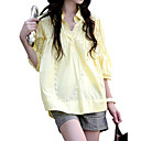 lapela frescuras decorar botões encerramento meia camisa de manga / camisas das mulheres (ff-4201be106-0736)