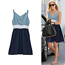FASHION IDOL Style / Linen / Dots Sleeveless Twisted Straps Draped Dress / Women's Dresses (FF-1802BE202-0736)