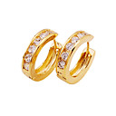 Beautiful CZ Cubic Zirconia 18K Gold Plated Earrings (0292-EYX3-0004)