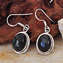 Plata 925 pendientes naturales labradorita (jgje016)