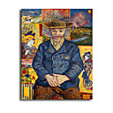 Hand-painted Le Pere Tanguy,c.1887 Oil Painting by Vincent Van Gogh with Stretched Frame