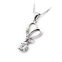 mooie 925 sterling zilver met cz zirconia decoratie geplatineerd hanger (+0.801 tot 10.981)