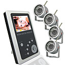 2.5 Inch TFT LCD 2.4GHz Wireless DVR Baby Monitor Kit with 4 pcs 1/3 CMOS Camera with Night Vision