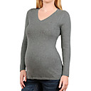 Rib Knit V Neckline Long Sleeves Maternity Sweater / Maternity Wear (FF-1001BF003-0751)