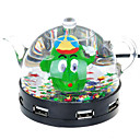 Teekanne einzigartig geformte USB 2.0 4-Port-Hub mit Multi-Color LED-Licht