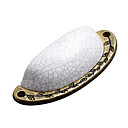 Antique Brass Ceramic Cabinet Cup Pulls (Pack of 5) (0768-532-76C)