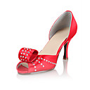 Satin Upper High Heel Peep-toes With Rhinestone Wedding Bridal Shoes.More Colors Available