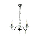 Modern Iron 3-light Candle Featured Acrylic Chandelier(0899-6002-3)