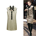FASHION IDOLS Style / Button Decorated Bows Stand Collar Sleeveless Dress / Women's Dresses (FF-1802BG003-0736)