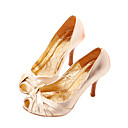 Real Leather Upper High Heels Peep-toes With Bowknot Fashion Shoe (0985-HG2111)