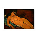 gedehnt handgefertigt nude_on_a_blue_cushion123 Gemälde von Modigliani (0192-ycf103406)
