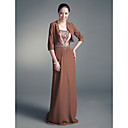 Sheath/ Column Sweetheart Floor-length Chiffon Mother of the Bride Dress With A Wrap