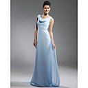 Chiffon Sheath/ Column Cowl Sweep Train Evening Dress inspired by Kim Kardashian at Emmy Award