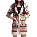 sneeuwvlok patronen lange mouwen met capuchon longline vest / dames vesten (ff-c-bi0736608)