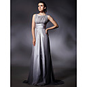 Stretch Satin Chiffon Sheath/Column Sweep Train Evening Dress inspired by Jane Adams at Golden Globe