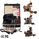 Damascus Hand-made 3 Tattoo Machines Kit with Superior LED Power Supply + Free Adaptor