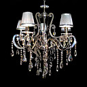 Iron Chrome 5-light Crystal Ceiling Light with Lamp Cover (1048-NT6993-5)