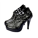 Top Quality PU Upper High Heels Short Boot With Ruffle Special Occasion Shoe/ Fashion Shoe(0987-X2984)