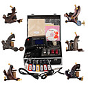 Top-Qualität Damaskus handgefertigten 6 Tattoo Maschinen-Kit mit überlegener führte Stromversorgung (ly104)