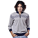 PURE CASHMERE / Patterns Zippers Stand Collar Long Sleeves Pure Cashmere Sweater / Men's Cashmere Sweaters (FF-C-BI0736833)