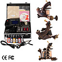 Damascus Hand-made 3 Tattoo Machines Kit with Superior LED Power Supply