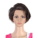 main attachée dans le style avant de lacet à court de qualité supérieure note synthétique perruque brune cheveux raides (0463-lpp508)