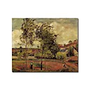 Stretched Handmade Strong Winds,Pontoise Painting by Camille Pissarro (0192-YCF103935)
