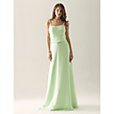 a-lijn spaghetti bandjes vloer-lengte chiffon meer dan satijn aparte bruidsmeisje / wedding party dress (fsl0880)